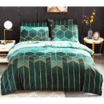 Housse de couette 220x240cm + 2 taies doreiller 50x70cm - parure de couette microfibre - parure de lit ...