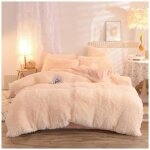 Housse de couette - housse de couette - 220x240cm - microfibre - 4 pices - beige