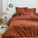 Housse de couette 240 x 220 cm prmium pour lit 2 places - prmium paprika