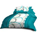 Housse de couette - cration franaise - 240x260 cm - microfibre douce - 2 taies - roue - libre turquoise ...