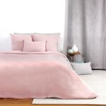 Housse de couette - gaze de coton - rose - 240x260 cm - 1 taie doreiller - lavable 30c