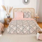 Housse de couette 240x260 cm + 2 taies doreiller 63x63 cm satin de coton bio joy Housse de couette 240x260 cm + 2 taies doreiller 63x63 cm satin de coton bio joy