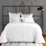 Housse de couette 240x260 cm satin de coton blanc