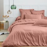 Housse de couette 260 x 240 cm prmium pour lit 2 places king size - prmium vieux rose
