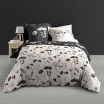 Housse de couette 260 x 240 cm percale de coton 78 fils + 2 taies iris