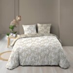 Housse de couette 260x240 + 2 taies oliana 100% coton 57 fils