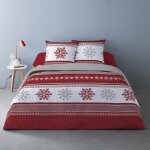 Housse de couette 260x240 adle + 2 taies coton flanelle