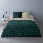 Housse de couette 260x240 nahor + 2 taies coton flanelle