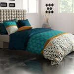 Housse de couette 260x240 oda + 2 taies coton 57 fils