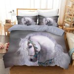 Housse de couette - animal cheval - 200x200cm - hypoallergénique - résistant à la décoloration - 3 pièces ... Housse de couette - animal cheval - 200x200cm - hypoallergénique - résistant à la décoloration - 3 pièces ...