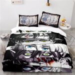 Housse de couette anime manga douce confortable parure couette - multicolore - fantaisie - synthtique ...
