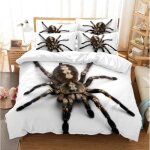 Housse de couette araigne noire - parure de lit microfibre 140x200cm - motif 3d - entretien facile