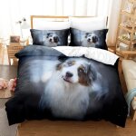 Housse de couette berger australien parure de lit pour enfant adulte 3 pices sets chien animal imprim ...