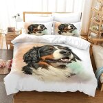 Housse de couette bouvier bernois suisse - microfibre kawaii chien animal - literie 140x200cm