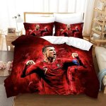 Housse couette - cristiano ronaldo - 3d imprim - multicolore - rouge - synthtique