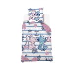 Disney - housse de couette disney angel & stitch 140x200 cm + 1 taie doreiller 63x63 cm - 100% coton ...