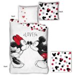 Housse de couette - disney - mickey minnie - 100% coton - 140x200 cm - lavable en machine