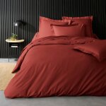 Housse de couette - douceur dint�rieur - 240 x 220 cm - percale 78 fils / cm� - terracotta - boutons ...