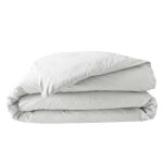 Housse de couette 2 personnes 260 x 240 cm percale de coton 78 fils blanc