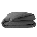 Housse de couette 2 personnes 260 x 240 cm ? percale de coton 78 fils ? acier Housse de couette 2 personnes 260 x 240 cm ? percale de coton 78 fils ? acier