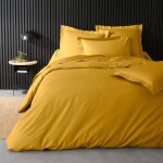Housse de couette jaune en percale de coton - douceur et �l�gance 260 x 240 cm