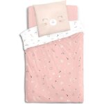 Housse de couette enfant 140x200 chat + taie 100% coton bio 57 fils
