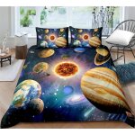 Housses de couette enfants plan�tes & �toiles parure de lit gar�on - adolescent 200x200cm avce 2 taies ...
