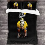 Housse de couette enfant - le tour de france - course de vlo - multicolore - noir - synthtique