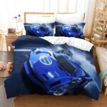 Housse de couette fermeture �clair bleu & voiture de sport parure de lit imprim�e en 3d + 2 taies doreiller ...
