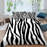 Housse de couette avec fermeture �clair z�bre parure de lit avec 2 taies doreiller abstrait texture 220x240cm ...