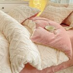 Housse de couette flanelle 200x230 cmparure de lit polaire chaude hivercomprend 1 drap 250�230 et 2 taies ...
