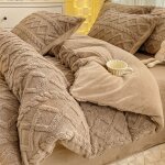 Housse de couette flanelle 200x230 cmparure de lit polaire chaude hivercomprend 1 drap 250�230 et 2 taies ...
