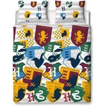 Housse de couette - harry potter - 200 x 200 cm - 2 taies doreillers - design �cusson poudlard