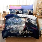 Housse de couette harry - potter magic academy 3pcs parure de lit - multicolore - synth�tique - chambre ...