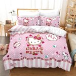 Housse couette hello kitty - chat dessin animé rose - fermeture Éclair - 135x200cm Housse couette hello kitty - chat dessin animé rose - fermeture Éclair - 135x200cm