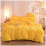 Housse de couette - housse de couette - jaune - 200x230cm - microfibre - 4 pices