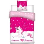 Housse de couette - disney - licorne dream - 140x200 cm - 1 taie 63x63 cm - polyester rose
