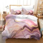 Housse de couette marbre 240 x 260 cm parure lit enfant + 2x taies doreiller 65x65cm microfibre housse ...