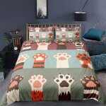 Housse de couette en microfibre 200x200 parure de lit avec 2 taies doreiller (chat 3) Housse de couette en microfibre 200x200 parure de lit avec 2 taies doreiller (chat 3)