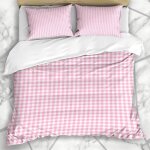 Housse de couette party vichy rose motif carreaux pastel - marque - 140x200cm Housse de couette party vichy rose motif carreaux pastel - marque - 140x200cm