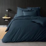 Housse de couette percaline 240x260cm bleu nuit