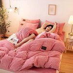 Housse de couette en polaire velours double face 220x240cm - rose - naturelle - autres motifs - 135 x ...