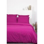Housse de couette - prune - 240x220 cm - polycoton - finition forme bouteille - lavable 60�