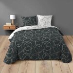 Housse de couette r�versible 260 x 240 cm + 2 taies 100% coton 42 fils felix