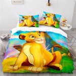 Housse de couette roi lion - multicolore - impression 3d - synth�tique - chambre - entretien facile - ...
