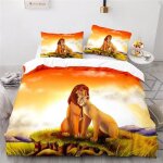 Housse de couette le roi lion - parure de lit 3 pi�ces 240x260cm