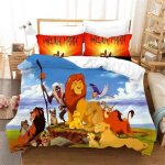 Housse de couette le roi lion - taille 140x200cm - motif 3d - multicolore