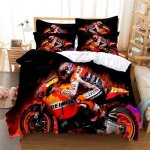 Housse de couette - rouge - moto - 135x200cm - microfibre - entretien facile Housse de couette - rouge - moto - 135x200cm - microfibre - entretien facile