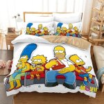 Housse de couette simpsons pour enfants - licence simpsons - impression 3d - microfibre douce et respirante ...