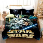 Housse de couette - star wars - 220x240cm - motifs jacquard exquis - multicolore - microfibre 90 gr